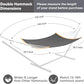 SUNCREAT Hammocks Portable Double Outdoor Hammock, 450lbs Capacity, Quick Dry 2 Person Hammock with Carrying Bag, Dark Gray
