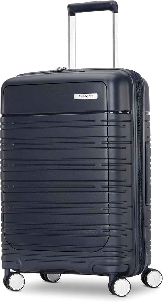 Samsonite Elevation Plus - Carry-On Hardside Luggage with QuickEntry™ Front Compartment - Scratch Resistant Polypropylene Shell, AirTag Holder, TSA Lock, Airline Approved - Midnight Blue