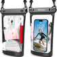 Large Waterproof Phone Pouch, 2Pack Floating Waterproof Bag for iPhone 16 15 14 13 12 Pro Max Galaxy S24 S23 S22 All Phones, Cell Phone Dry Bag for Beach Swimming Rafting Boating (Black + Black)