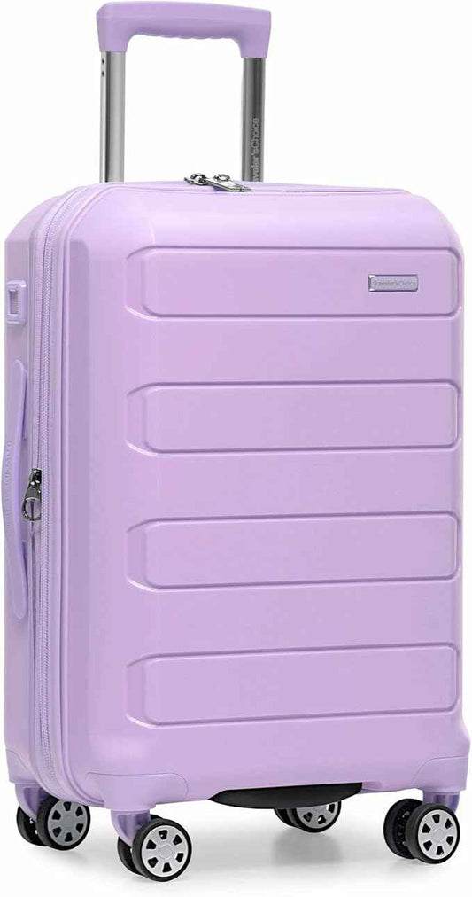 Traveler's Choice Pagosa Hardshell Expandable Luggage with Spinner Wheels, Lavender, 22-Inch Carry-on