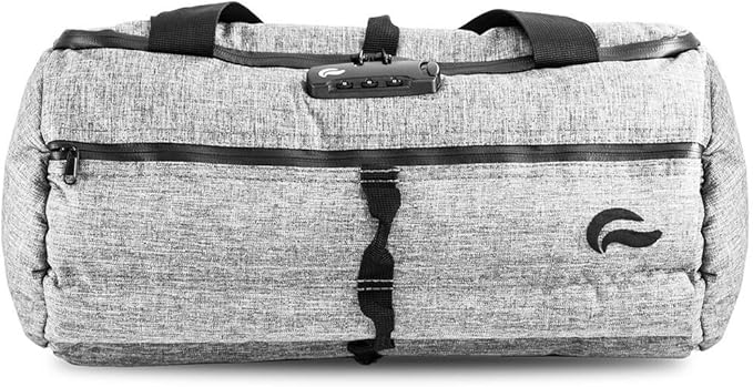 Skunk Duffle bag Medium 16"- Smell Proof - With combo lock (Gray, 16"x7.5")