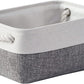 TheWarmHome Organization and Storage Basket for Shelves - 12x8x5.2 inch 1 Pack Fabric Storage Cubes, Collapsible Storage Bins for Closet Organizer Gift Cloth Toy (White & Grey)