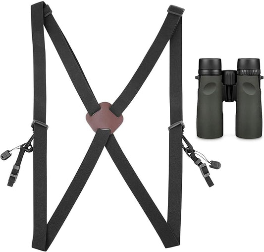 Binocular Harness Strap Compatible with Vortex Binoculars, X-Shape Adjustable Bino Chest Harness for Hunting, Birding, Hiking & Outdoor Activities, Comfortable Decompression Strap System