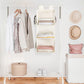 MAX Houser 3-Shelf Hanging Closet Organizers, Collapsible Closet Hanging Shelves for Camper, Nursery Hanging Organizers, Beige, 2-Pack