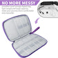 Electronics Travel Organizer,Portable Waterproof Electronic Travel Storage Bag for Small Charging Cord Storage,Charger,Small Electronics,SD Card etc,for Travel,Business -Purple