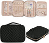 SFYBYHEART Travel Jewelry Organizer Case, Jewelry Travel Bags for Women, Large Capacity Travel Jewelry Case for Tangle-Free Earrings, Necklaces, Rings Storage, Travel Accessories, Black