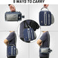 MIER Expandable Lunch Bag Insulated Lunch Box for Men Boys Teens to Work School Travel, Multiple Pockets Portable Lunchbox Bags with Shoulder Strap (Navy Blue