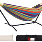 Lazy Daze Hammocks Double Hammock with 9 ft Space-Saving Steel Stand Includes Portable Carrying Case, 450 Pounds Capacity (Purple Stripes)