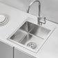 POPFLY 15 Inch Wet Bar Drop In Sink, SUS 304 Stainless Steel Topmount Sinks Handmade Single Bowl 18 Gauge Kitchen Small Outdoor Rv Sink, Brushed Nickel (15×17×8)