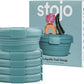 STOJO Collapsible Bowl 5 Set - Eucalyptus, 36oz - Reusable Silicone Bowl for Hot and Cold Food - Perfect for Travel, Meal Prep, To-Go Lunch, Camping & Hiking - Microwave & Dishwasher Safe