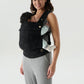 NEST BLANCHE Baby Carrier – Soft Cotton Linen Blend with Magnolia Jacquard Design, Adjustable and Ergonomic for Newborns and Toddlers (Ebony)