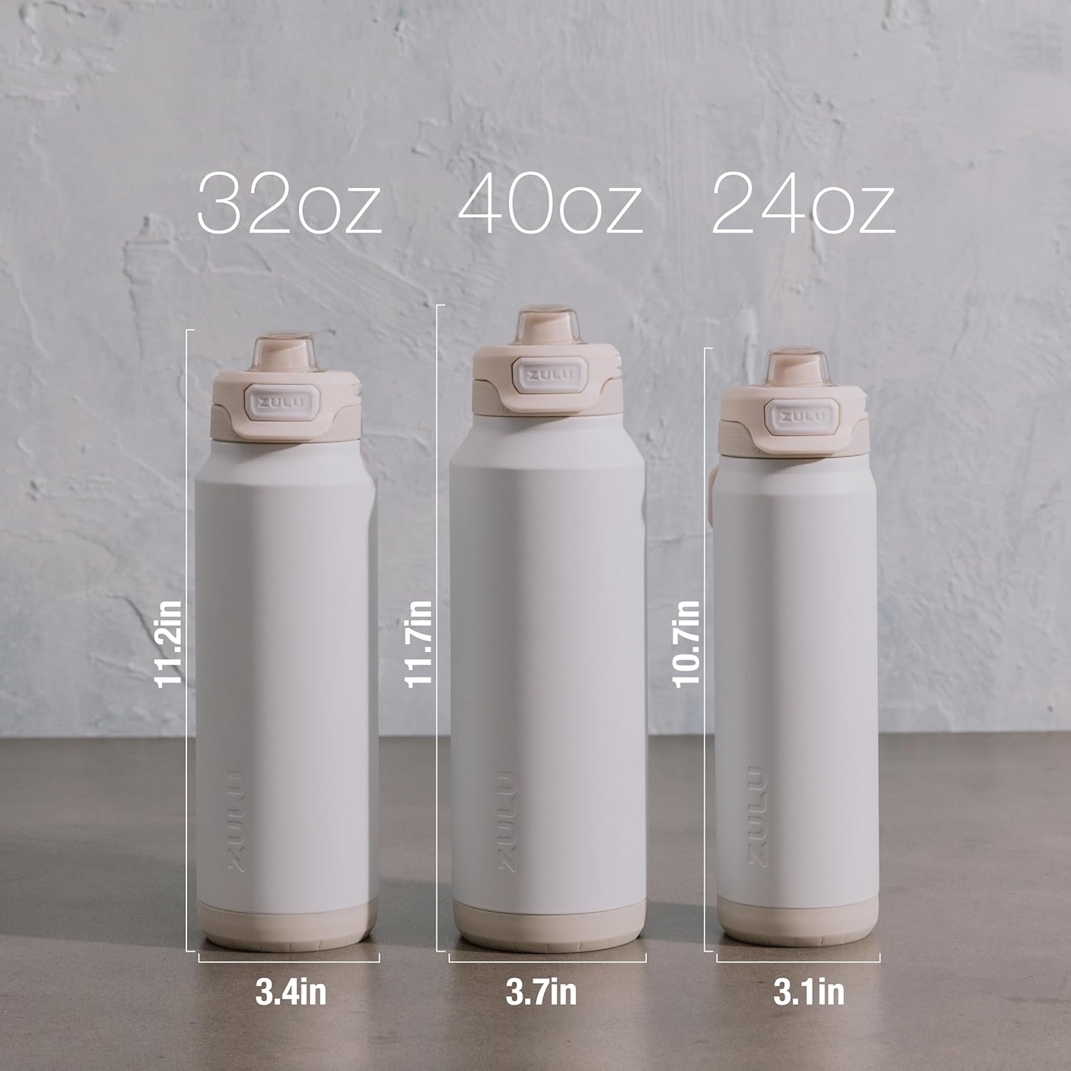 ZULU Powerfill Pro 32oz Stainless Steel Water Bottle with Quick Fill Lid, Triple Walled Vacuum Insulated Metal, Leak Proof Locking Lid, Sip and Chug, Reusable BPA Free, White - Roamly