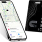 Wallet Tracker Card, Rechargeable Bluetooth Tracker with Apple Find My iOS Only Thin Wallet Finder GPS Tracker IP68 Waterproof Item Locator for Luggage, Keys, Bags, Passports and More