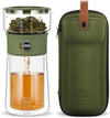 ZENS Modern Glass Infuser Teapot, Smart One Touch Tea Maker for Loose Tea Diffusers with Insulated Mug and Portable Case, Enchanted Teapot Alternatives for Tea Lover Gifts