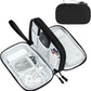 FYY Travel Organizer Pouch Electronic Accessories Carry Case Portable Waterproof Double Layers All-in-One Storage Bag for Cable, Cord, Charger, Phone, Pattern Black
