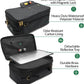 Large Storage Case with TSA Combination Lock Bag, Portable Carbon Lined, XL Medicine Lockable Box for Travel & Home Secured Box Organizer Divider Jars Accessories, Removable Tray (Black)