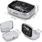Metal 2 Compartment Pill Organizer Travel Friendly Portable Compact Pill Box Cute Pill Case,for Pocket Wallets Daily Portable Medicine Vitamin Tablet Storage (A Dark Stage)