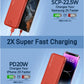 Portable Charger with Built in Cable and AC Wall Plug, USB C Power Bank 12000mAh 22.5W Super Fast Charging, Lightweight Portable Phone Charger Travel Battery Pack for iPhone, Samsung, Tablets (Red)