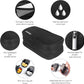 Serfeymi Weekly Travel Pill Organizer 2 Times A Day AM PM Upgraded Black Pill Box 7 Day with Portable Zipper Canvas Pill Case, Medicine Organizer for Pills, Vitamins, Supplements, Fish Oils - Black 01