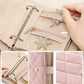 Vlando Travel Jewelry Organizer Case,Gifts for Women,Portable Jewelry Storage Book Ring Binder with Clear Zipper Velvet Pouch Bag for Traveling,Rings,Necklace,Earrings,Bracelets,Brooches-Sand Pink
