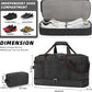 ZOMFELT Travel Duffle Bag for Men, Waterproof Canvas Overnight Duffel Bag with Removable Dividers & Shoe Compartment, Carry On Weekender Gym bag, Multi-Pocket & Vintage Design (Washed Black) - Roamly