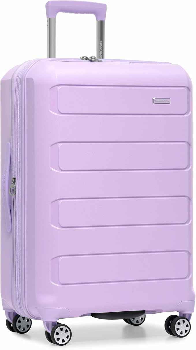 Traveler's Choice Pagosa Hardshell Expandable Luggage with Spinner Wheels, Lavender, 26-Inch Medium