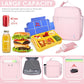 NOL Nylon Waterproof Kids Lunch Bag, Insulated Lunch Bag, Lunch box Cooler, Reusable, Zip Closure with Buckle Handle Holds Lunch Box, Snacks & Water Bottle for School Work,Pink