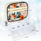 Serfeymi Weekly Travel Pill Organizer Case for Purse with Removable 7 Day Pill Box, Fashionable Pill Container for Medicine, Vitamin, Supplement - Bloom 01