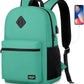 17 Inch School Backpack for Teens,Green Bookbag Classic Backpack with USB Port for High School College Students