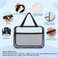 XEWEA 2PCS Middle TSA Approved Clear Travel Toiletry Bags for Men Women, Transparent Makeup Cosmetic Bag with Handle Zipper, Waterproof PVC Quart Organizer Pouch for Airport Airline Essential, Balck - Roamly