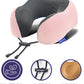 napfun Neck Pillow for Traveling, Upgraded Travel Neck Pillow for Airplane 100% Pure Memory Foam Travel Pillow for Flight Headrest Sleep, Portable Plane Accessories, Pink