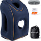 Sunany Travel Pillow, Upgraded Plane Pillow for Long Flights, Inflatable Neck Pillow Used for Airplanes,Cars,Buses,Trains,Office Napping with Eye Mask,Earplugs (Blue)