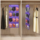 Dual Sided Hanging Shoe Organizer for Closet with Rotating Hanger Hanging Shoe Rack Holder with 24 Large Pockets (Purple-Clear Pockets)