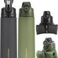 TakeToday Collapsible Water Bottles 20oz, Leak Proof, BPA-Free, Foldable Silicone Travel Water Bottle with Straw Strap for Cycling, Hiking, Outdoors
