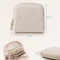 Vlando Mini Jewelry Travel Case,Jewelry Pouch Bags with Zipper,Velvet Jewelry Organizer Storage Bag for Bracelet Rings Earring Travel Essentials Gifts for Women Girl-Beige