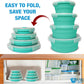 Collapsible Bowls for Camping, Set of 4 Silicone Food Storage Containers with Lids, Rv storage and organization, Rv Kitchen Accessories, BPA Free, Microwavable, Freezer, Dishwasher Safe