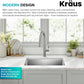 KRAUS Standard PRO 23-Inch 16 Gauge Undermount Single Bowl Stainless Steel Kitchen Sink, KHU101-23