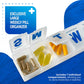 Weekly Pill Organizer - 7-Day Pill Planner Extra Large Pill Planner and Daily Pill Organizer and Medicine Reminder, Monday to Sunday Compartments - BPA Free - Travel Pill Box Case (Pack of 4)