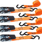 XSTRAP STANDARD Ratchet Tie Down Straps 4 Pk 10 Ft- 300 Lbs Load Cap- 900 Lbs Break Strength-Cargo Straps for UTV, ATV, Pickup,Truck, Moving Appliances, Lawn Equipment, Orange