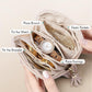 Vlando Small Travel Jewelry Organizer,Jewelry Pouch Bags,Velvet Jewelry Storage Bag for Bracelet Rings Earring,Portable Jewelry Travel Case for Traveler-Apricot Pink