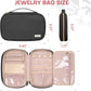 Jewelry Travel Case Organizer for Necklaces, Earrings, Rings, Bracelet, Watch, Soft Sided, Black
