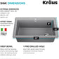 KRAUS Forteza 33-inch Drop In/Undermount Single Bowl Granite Kitchen Sink in Grey, KGD-54GREY
