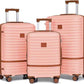 Joyway Luggage Set 3 Piece Suitcase Sets with Spinner Wheel,Hardside Expandable Travel Laggage with TSA Lock (13/20/24/28 Pink brown