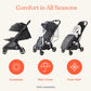 Ergobaby Metro 3 All in One Compact Baby Stroller, Lightweight Travel Stroller, Easy One-Hand Fold for Overhead Airplane Storage (Carries up to 50 lbs), Car Seat Compatible,Graphite Grey