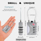 Travel Luggage Locks TSA Approved, Small Combination Padlock with Cable, Combo TSA Lock for Suitcase, Locker & Gym, Cabinet, Bag Zipper, Lock with Code for Travel Accessories (Silver)