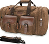 Wildroad Waxed Canvas Duffle Bag - 60L Waterproof Genuine Leather Weekender Overnight Travel Hand Bag - Roamly