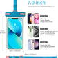 wellhouse Waterproof Phone Pouch, Waterproof Phone Case for iPhone 16 15 14 13 12 Pro Max XS Samsung, IPX8 3D Cellphone Dry Bag Beach Essentials (1 Pack - Luminous Blue7.0, 7 inch)