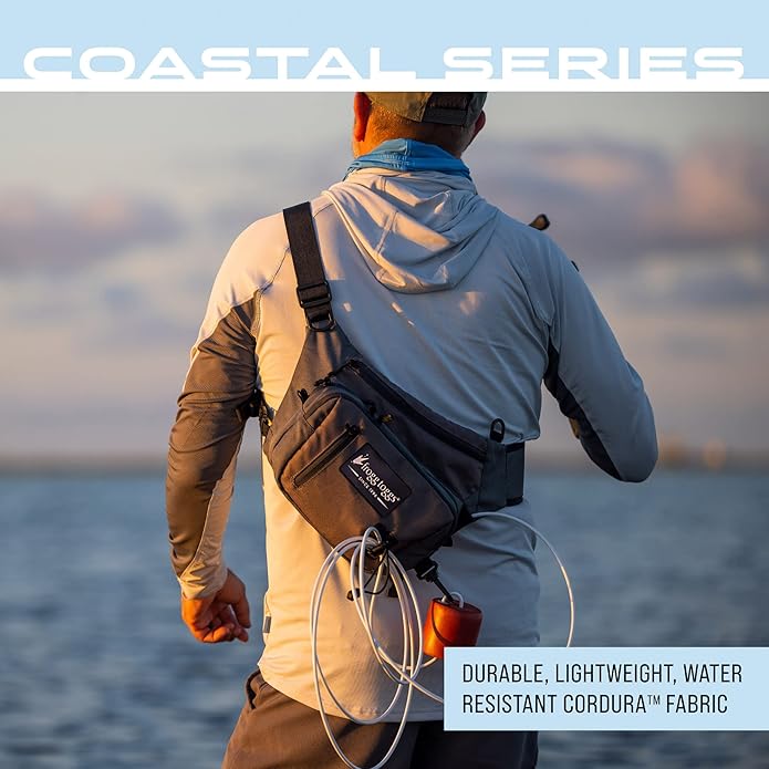 FROGG TOGGS Flats Sling Pack, Easy Hands-Free Tackle Storage Bag with Built-in Rod Support