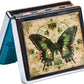 Cute and Portable Metal Pill Organizer – 8 Compartments, Elegant Chrome Finish, Ideal for Travel and Daily Use (Vintage Butterfly)
