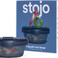 STOJO Collapsible Bowl - Translucent Denim Blue, 36oz - Reusable Silicone Bowl for Hot and Cold Food - Perfect for Travel, Meal Prep, To-Go Lunch, Camping & Hiking - Microwave & Dishwasher Safe